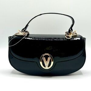 Valentino Orlandi Evening Bag with Top Handle and Removable Strap Black